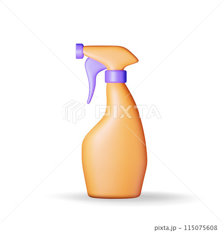 3d bottle with liquid detergent isolated on white. 115075608
