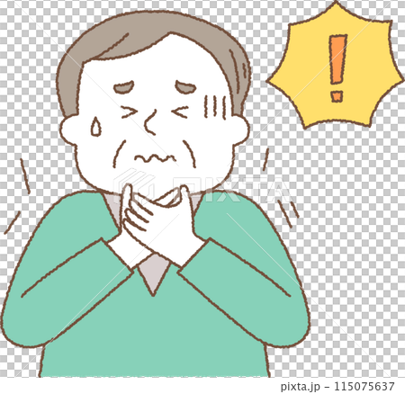 Senior man suffering from choking 115075637