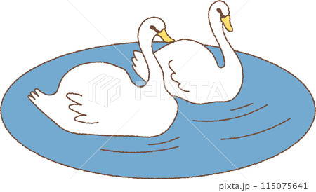 池で泳ぐ白鳥 池で泳ぐ白鳥 115075641