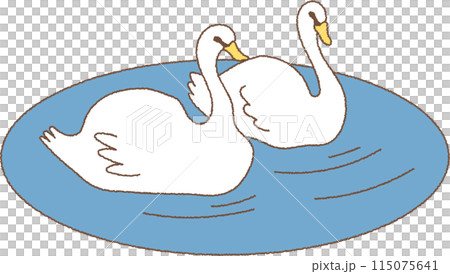 池で泳ぐ白鳥 池で泳ぐ白鳥 115075641
