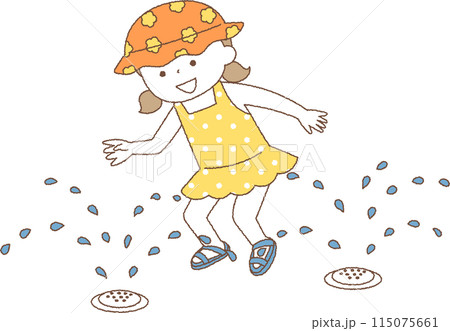 夏の水遊びをする女の子 115075661