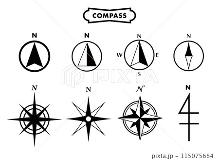 コンパス方位磁針のベクターシンボル素材集 115075684
