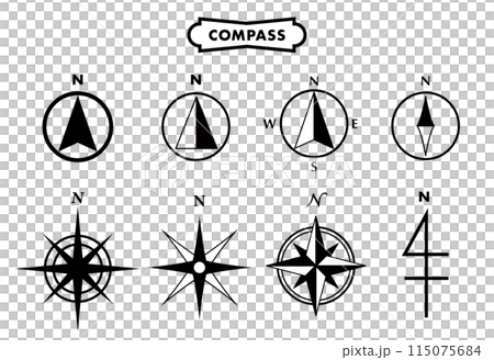 コンパス方位磁針のベクターシンボル素材集 115075684