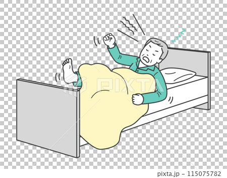 一位老人睡覺時大聲尖叫的插圖 115075782