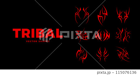 Set of acid neo tribal elements. Set of acid neo tribal elements. 115076136