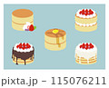 いろいろなパンケーキのイラスト 115076211