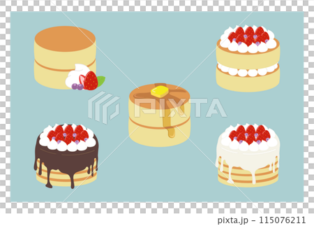 Illustration of various pancakes 115076211