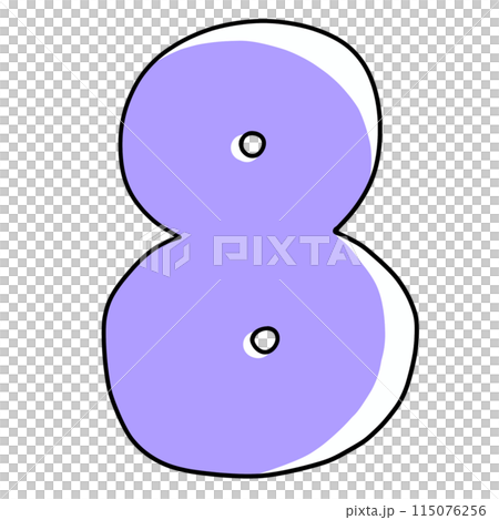 Loose, simple, bold number 8, solid color 115076256