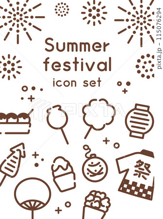 夏祭りのアイコンセット_3 夏祭りのアイコンセット_3 115076294