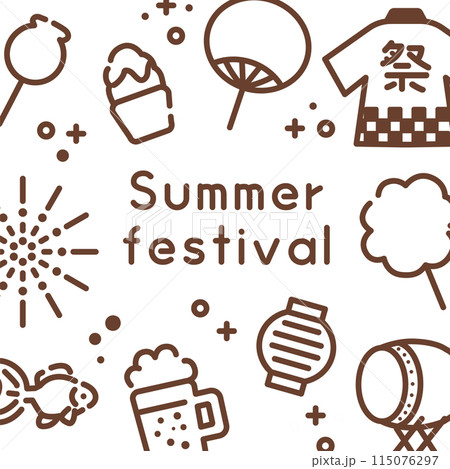 夏祭りのアイコンセット_6 115076297