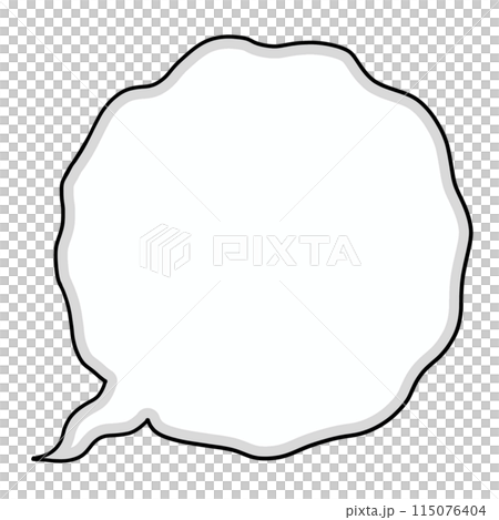 ゆるめシンプルなみなみ吹き出し　ベタ塗り 115076404