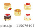 いろいろなパンケーキのイラストセット 115076405