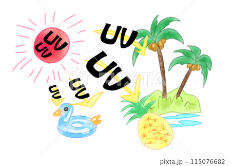 夏の海の紫外線　 115076682