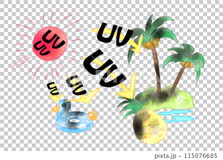 UV rays at the beach in summer 115076685