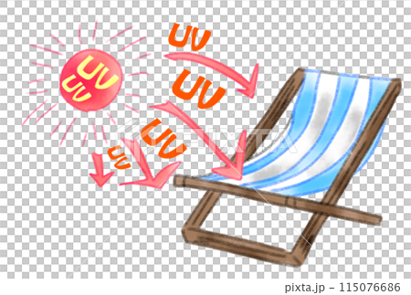 UV rays hitting an outdoor chair 115076686