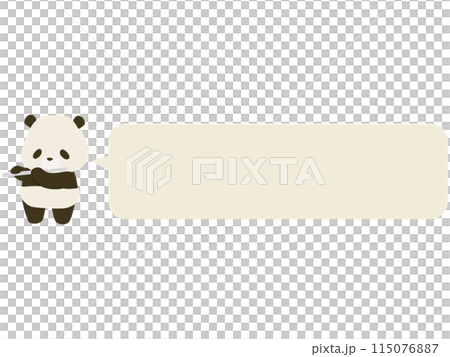 吹笛子的熊貓。與演講泡泡 吹笛子的熊貓。與演講泡泡 115076887