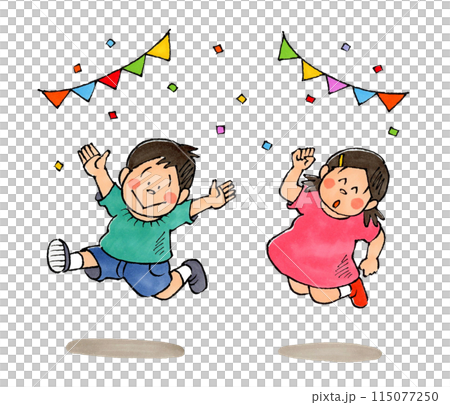 Boy and girl to jump 115077250