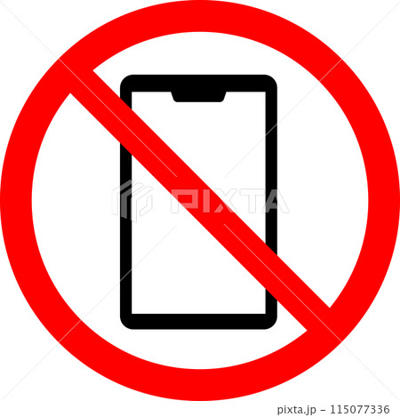 スマートフォン禁止のマーク 115077336