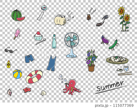 Summer illustrations (color) 115077369