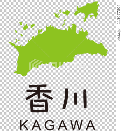 香川県　地図　アイコン　観光　素材 115077804