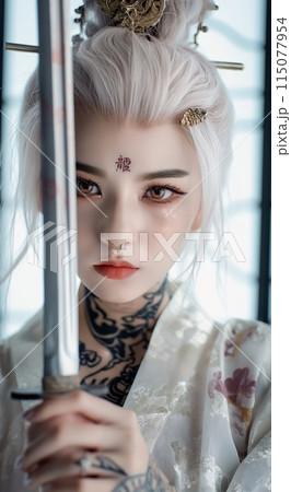 女侍,女剣士,samuraiのイラスト素材 [115077954] - PIXTA