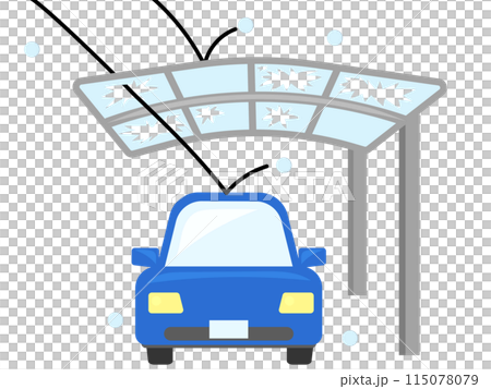Carport with holes caused by hail damage 115078079