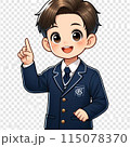 指を立てている少年 115078370