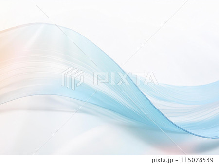 滑らかな透明感のある水色のウェーブ 115078539