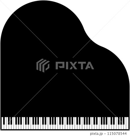 シンプルな88鍵のグランドピアノのイラスト 115078544
