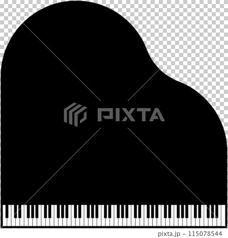 シンプルな88鍵のグランドピアノのイラスト 115078544