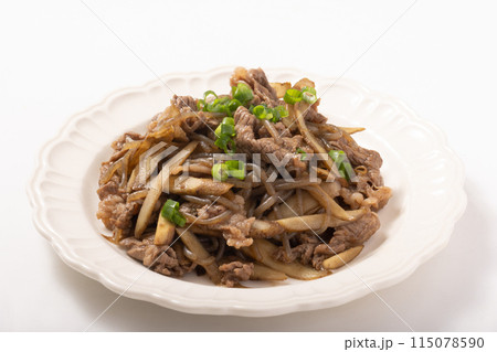 ごぼうと牛肉とコンニャクの炒め煮 ごぼうと牛肉とコンニャクの炒め煮 115078590