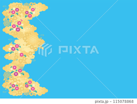 背景素材-和柄朝顔2022-19 115078868