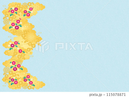 背景素材-和柄朝顔2022-20テク 背景素材-和柄朝顔2022-20テク 115078871