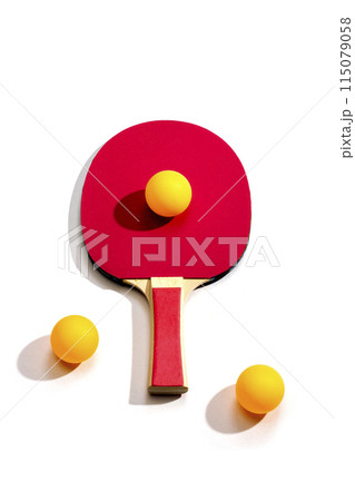 Table tennis racket on a white background Table tennis racket on a white background 115079058