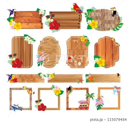 ハワイ ハイビスカス トロピカル フレーム ハワイ ハイビスカス トロピカル フレーム 115079484