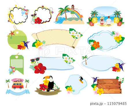 ハワイ ハイビスカス トロピカル フレーム ハワイ ハイビスカス トロピカル フレーム 115079485