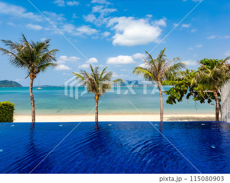 View from a pool resort in Panwa beach in Phuket, Thailand 115080903