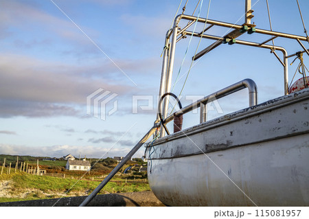 Vessel at Rosbeg harbour in County Donegal - Ireland. Vessel at Rosbeg harbour in County Donegal - Ireland. 115081957