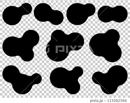 Connected circle silhouette set 115082568