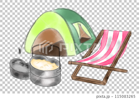 Camping equipment illustrations 115083265