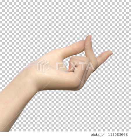 指パッチン 左手の指をパチンと鳴らすポーズ 女性のハンドパーツの3Dイラスト 115083668