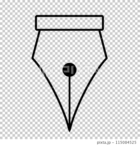 鋼筆筆尖的插圖。簽名圖示。 鋼筆筆尖的插圖。簽名圖示。 115084525