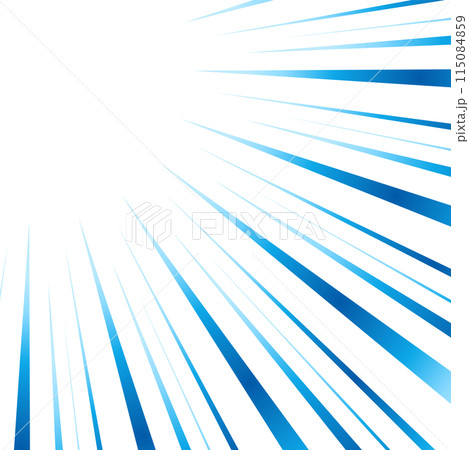 青色のグラデーションの集中線 115084859