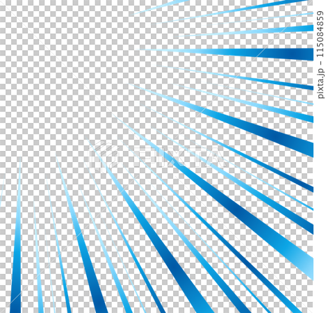 青色のグラデーションの集中線 115084859