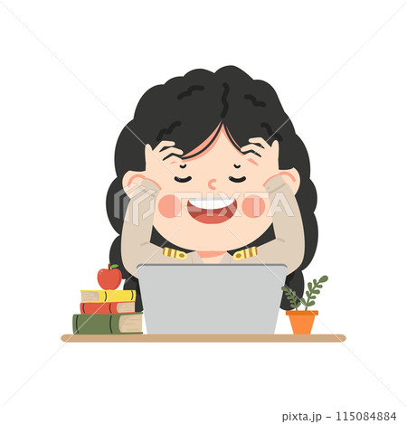 A Thai female worker is stressed and tired A Thai female worker is stressed and tired 115084884