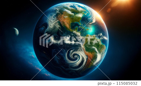 宇宙に浮かぶ地球 115085032