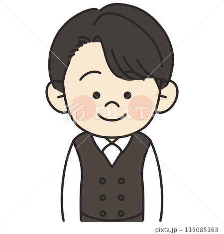 男性バリスタが正面を向いているイラスト 115085163