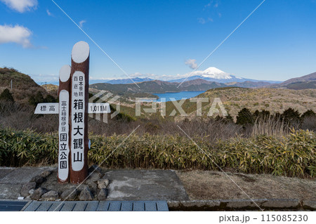 大観山展望台から富士山を望む 115085230