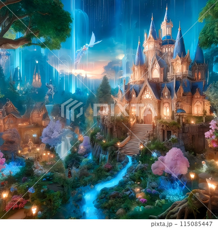魔法の森と幻想の城のイラスト素材 [115085447] - PIXTA