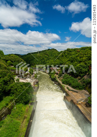 ダム放流の濁流 ダム放流の濁流 115085493